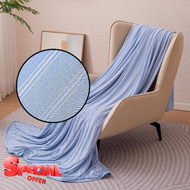 Amazon Basics Striped Cooling Blanket for Hot Sleepers