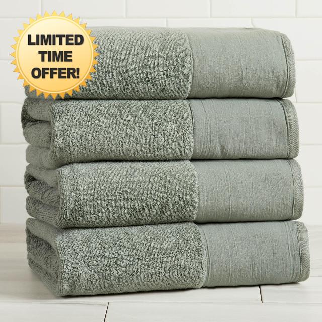Green Bath Towel Set - Ultra-Soft 100% Cotton