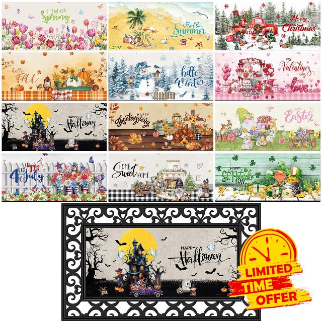 Nuanchu 12 Pack Seasonal Doormat Inserts