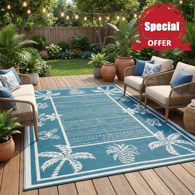 Garvee Outdoor Rug 5x8 Waterproof for Patios