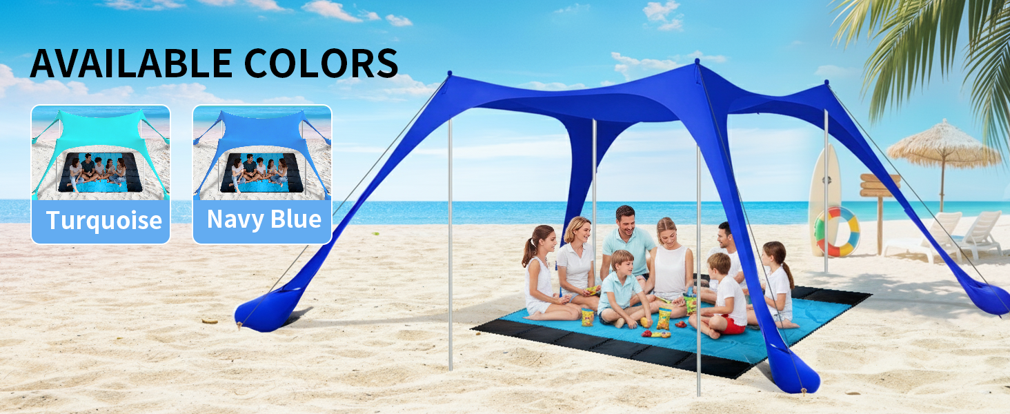 outdoor sun shade tent bundle with waterproof beach mat carrying bag