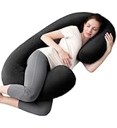 1 MIDDLE ONE Pregnancy Pillow, C Shaped Full Body Pregnant Women Sleeping Pillow for Maternity Su...
