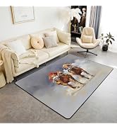 jejeloiu Horses Area Rug 3x5 Polyester Galloping Horse Living Room Rugs for Bedroom Western Cowbo...