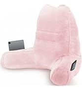 Sasttie Reading Pillow for Bed, Velvet Back Pillow for Bed Sitting Up, Taller Sit-Up Cushion for ...