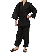 Y's factory Men’s Jinbei Set – 100% Cotton Shijira Weave, Traditional Japanese Summer Loungewear ...
