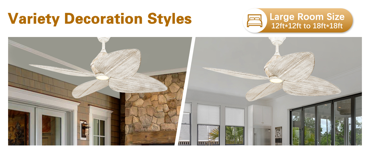 white tropical ceiling fan with lights