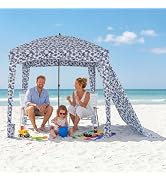 NEWBULIG Beach Cabana Shelter, Beach Tent Canopy, Cool Cabana 6FTx6FT | Detachable Side Wall, Cor...