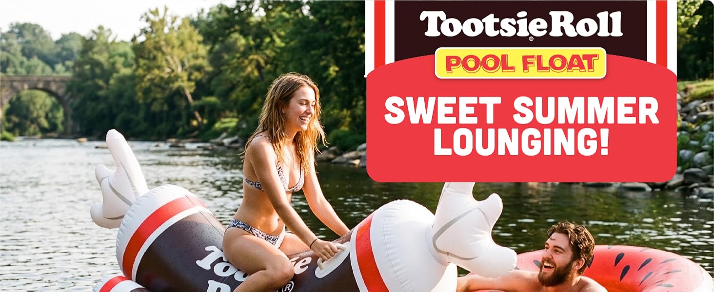 Tootsie Roll Ride On Pool Float, Rocking Pool Floats Adult, Big Floaties for Adults, Heavy Duty