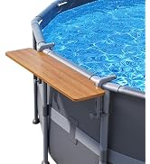 POOLHACKER Poolside Bar Table for Above-Ground Round & Oval Pools – Foldable Swim Up Bar, Weather...