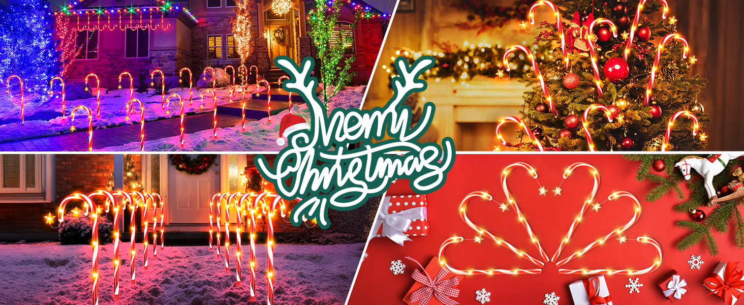 candy cane decorations lights