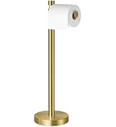 YUMORE Toilet Paper Holder Stand, 4.4lbs Heavy Duty Stainless Steel Free Standing Bathroom Tissue...
