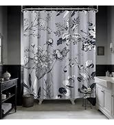 soeeao Dark Purple Vintage Botanical Shower Curtain Purple Floral Shower Curtains for Bathroom De...