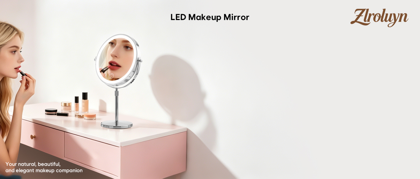 lighted makeup mirror with magnification