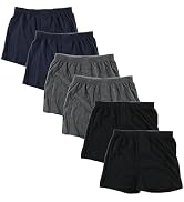 Y's factory Men’s Knit Boxer Shorts Soft Cotton Underwear, Front Fly, Multi-Pack (3, 4, 6 Pack), ...