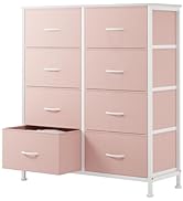 Sweetcrispy Dresser for Bedroom, Chest Organizer Unit with 8 Fabric Bins, Fabric Storage Tower, D...