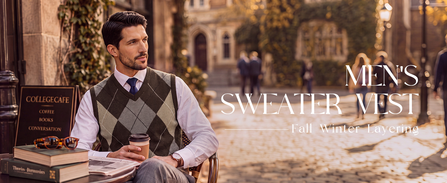 Mens Fall Winter Layering Sweater Vest