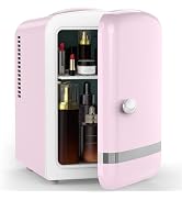 Electactic Mini Fridge for Bedroom, 4L/6 Cans Small Cosmetic Fridge for Skincare, Makeup, Medicin...
