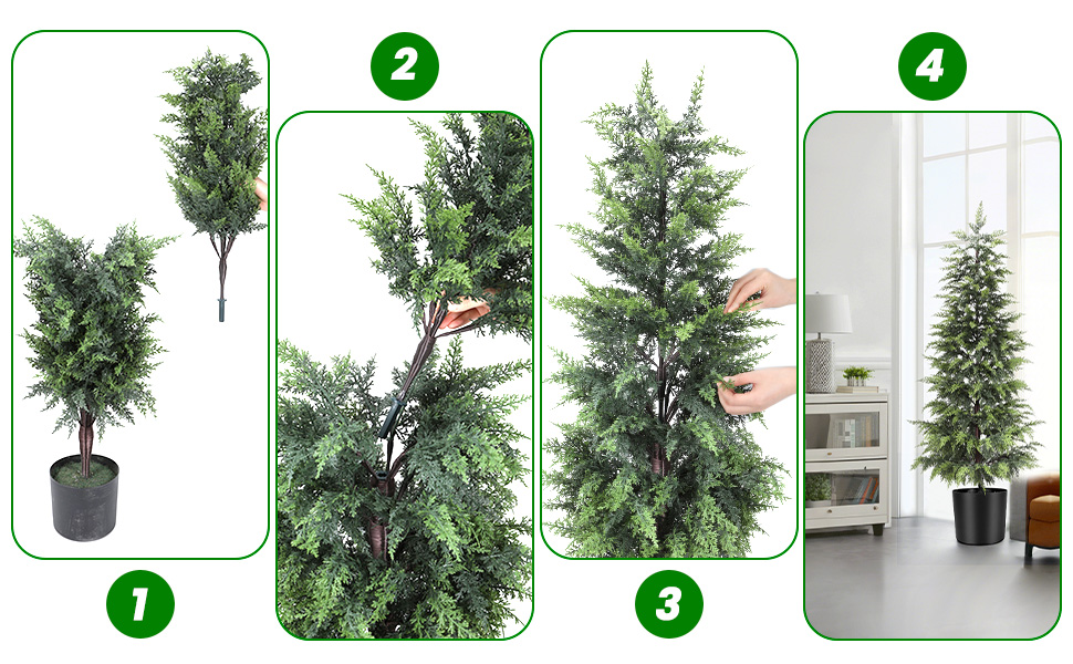 detail of cedar artificial tree
