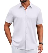 COOFANDY Mens Button Down Shirts Short Sleeve Untucked Dress Shirt Wrinkle Free Stretch Casual Su...