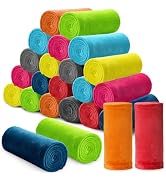 16 Pcs Flannel Fleece Throw Blanket Bulk 50 x 60 in Soft Fleece Throw Blankets Coral Bed Sofa Bul...