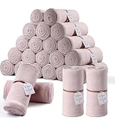 24 Pack Dusty Pink Flannel Throw Blankets Bulk 50 x 60 Inch with to Have to Hold Card and Rope We...