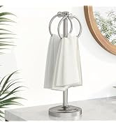 Hoimpro 17 Inch Stand Hand Towel Holder Towel Bar Towel Hanging Ring, Free Standing Floor Hand To...