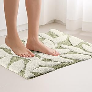 Image of absorbent bath mats quick dry, shower rugs for bathroom floor, cute bathroom rugs.