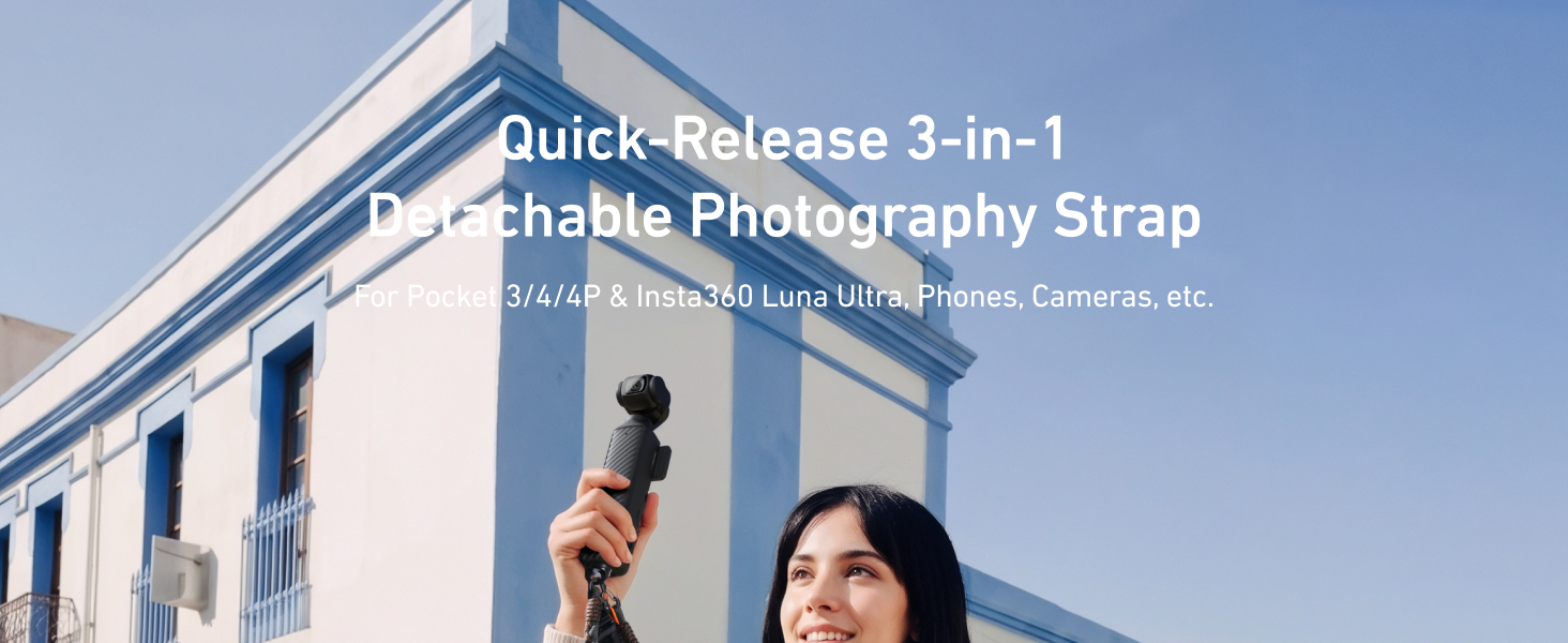 TELEISN Quick Release Wrist Neck Shoulder Strap for DJI Osmo Pocket 3 4 4P Insta360 Luna Ultra Phone