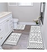 Bath Rug Set 2 Piece Beige Non Slip Bathroom Contour Rug Combo Microfiber Bath Shower Mat an...