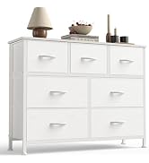 Sweetcrispy 7 Drawer Dresser with Fabric Bins Fabric Storage Tower Organizer for Bedroom Closet H...