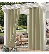 Sunshelf Set of 6 Outdoor Curtains for Patio Waterproof, Breathable Grommet Privacy Panels for Po...