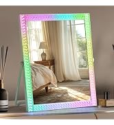 homtang Vanity Mirror with Lights,RGB & 3 Dimmable Light Modes Makeup Mirror with Touch Control,L...