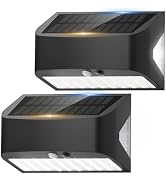 Solar Wall Light Outdoor, Radar Motion Sensor Lights Dawn Lighting Wall Sconce IP65 Waterproof So...