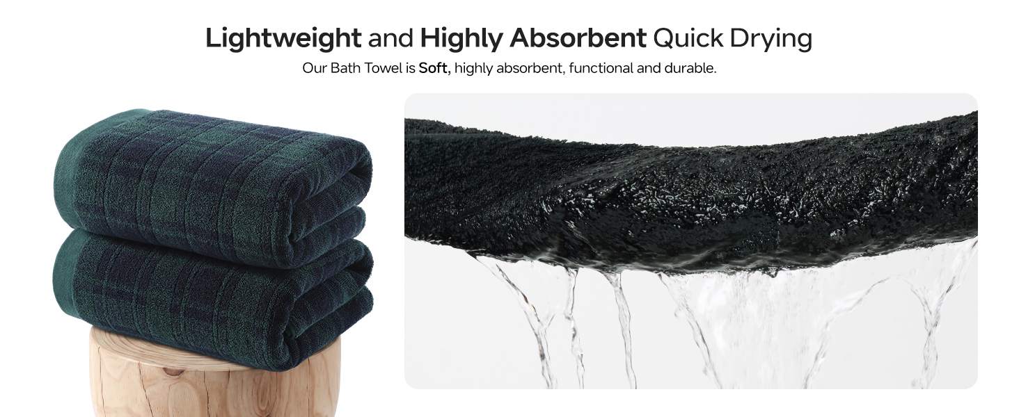 Green bath towels
