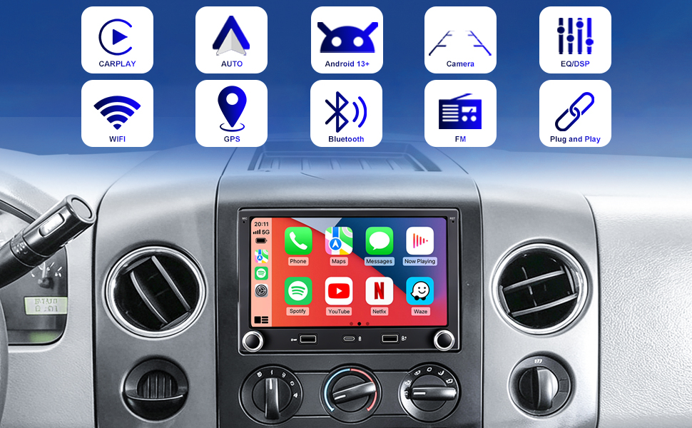 2004 ford f150 car radio with bluetooth
