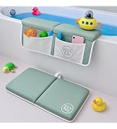 Baby Bath Kneeler and Elbow Rest Pad Set, Kneeling Pad for Bathing Babies, Bathtub Cushion for Kn...