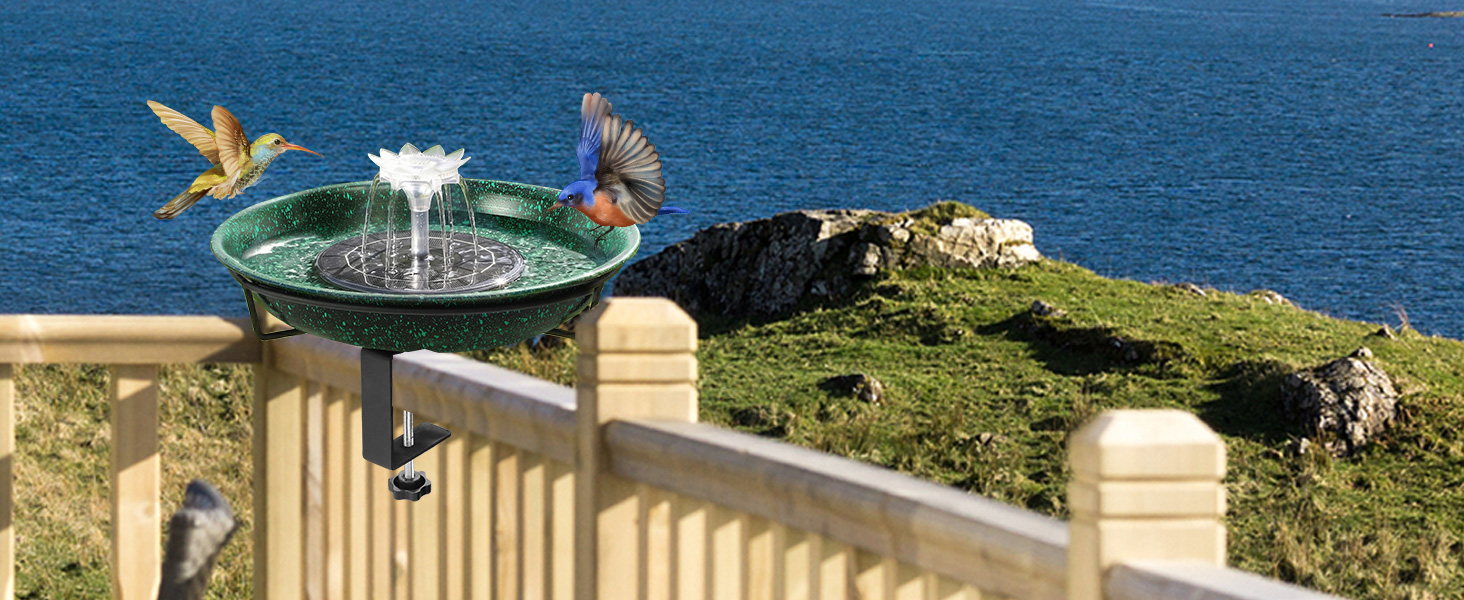 bird bath with fountain