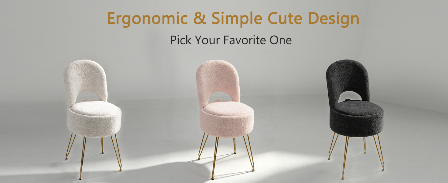 Pink Vanity Stool
