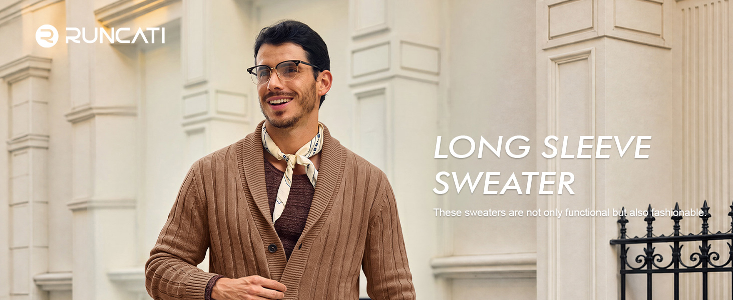 Men’s long sleeve button cardigan sweater for everyday layering