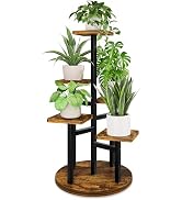 NQW Black Stand Plants, 5-Tier Metal Plant Stands for Outdoor Indoor Plants,Heavy Duty Flower Pot...