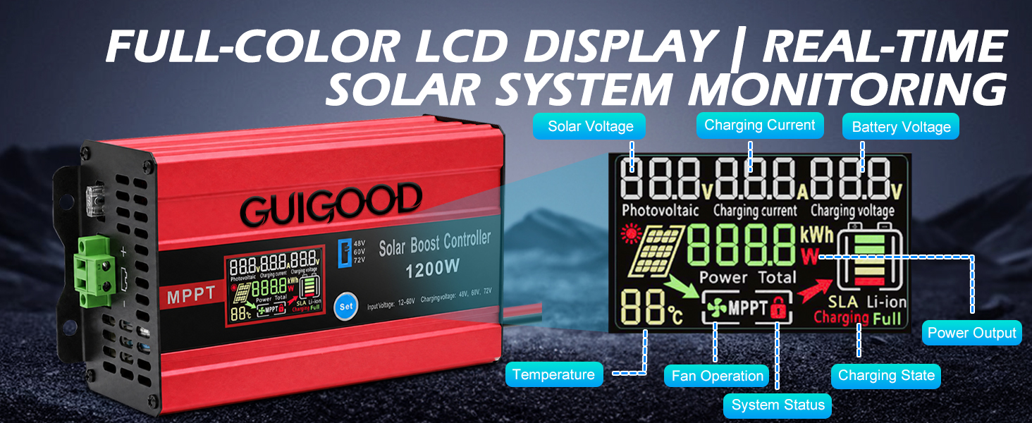 boost mppt solar charge controller 30a 48v 72v golf cart for 1200w charger lifepo4