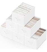 Criusia Underwear Sock Drawer Organizer Dividers 8 Set, Foldable Dresser Closet Organizers and St...
