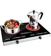HUIPUSHE 2 burner induction cooktop,110V2400W 24 inch induction hot plate | induction stove top w...