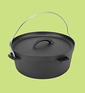 Northriver Casting 2-In-1 Pre Seasoned Cast Iron Dutch Oven With Skillet Lid,Casserole Dish,Recta...