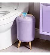onlcuk Automatic Motion Sensor Bathroom Trash Can Touchless,3 Gallon/11L Smart Garbage Bin,Mini T...