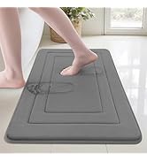 Cupic Cupid Super Soft Memory Foam Bath Mats for Bathroom Floor Shower & Tub, Grey Bathroom Rugs ...