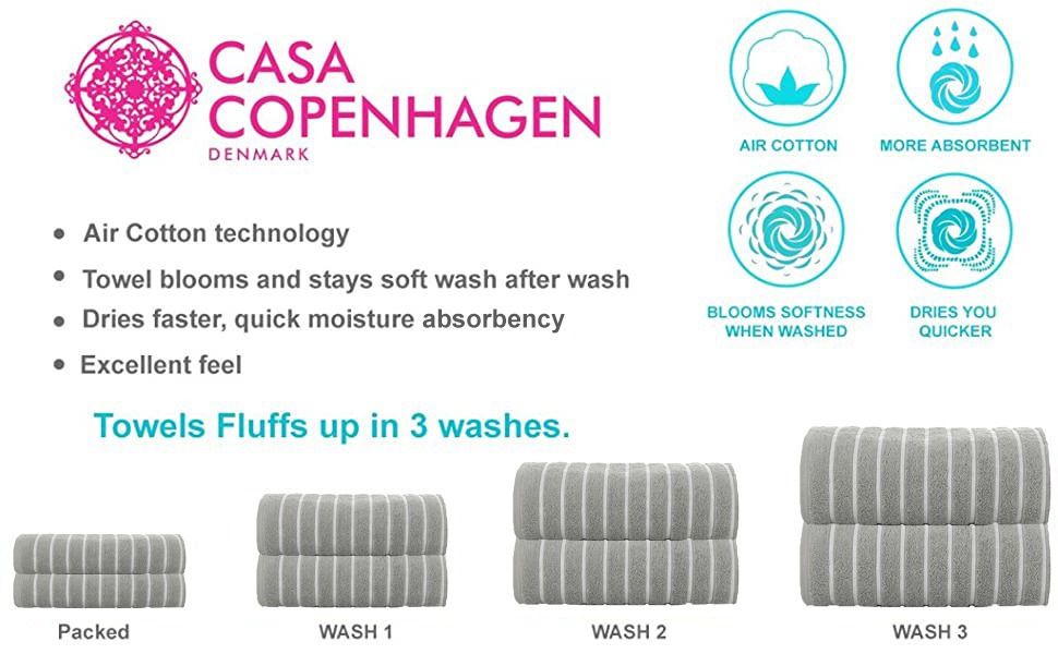 Blue and white striped blanket or throw with Casa Copenhagen branding visible in the corner of the marketing image.