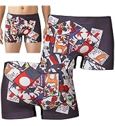 Y's factory Japanese Pattern Boxer Briefs for Men Dragon Lucky Cat Komainu Ukiyo-e Design Stretch...