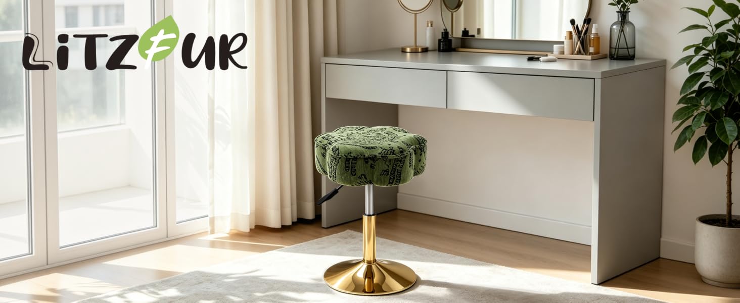 Folwer Adjustable Vanity Stool-Green pc