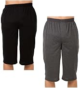 Y's factory Men's Knit Lounge Pants 2 Pack | 3/4 Length | Lightweight Steteco Pajama Bottoms | Br...